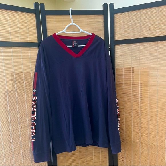 Rl Polo Jeans Company Vintage V-Neck Sleeve Print | Navy - Picture 2 of 6